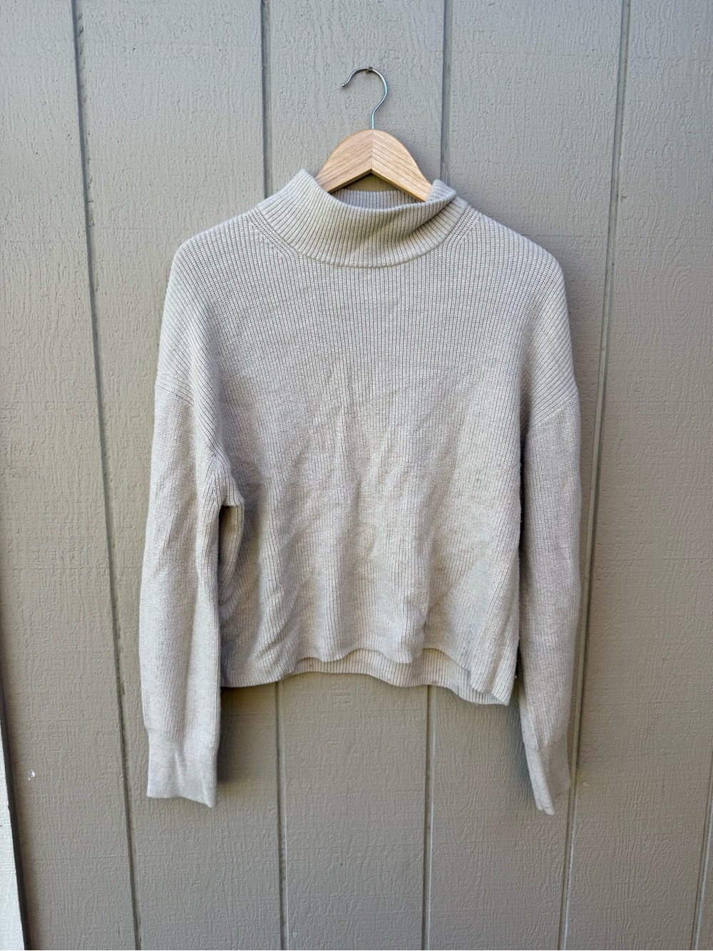 Lululemon Cream Ribbed Turtleneck Sweater